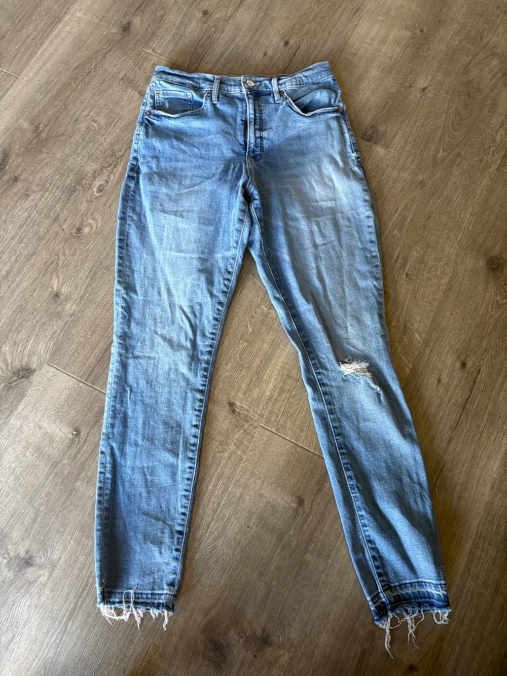 Light Blue Women's Distressed Skinny Jeans